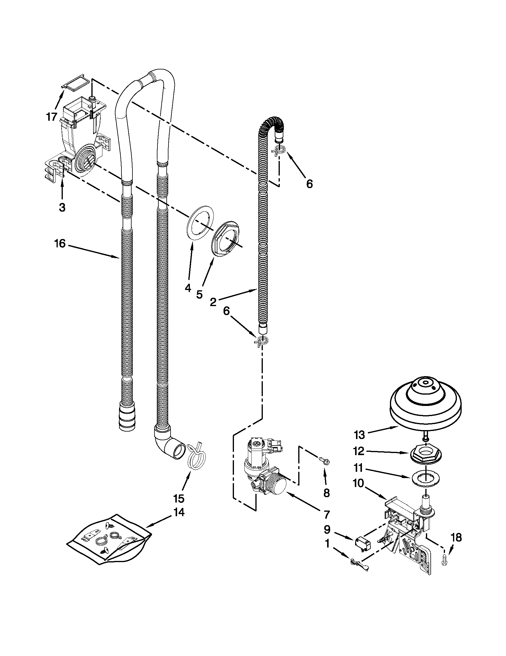 Fill, drain and overfill parts