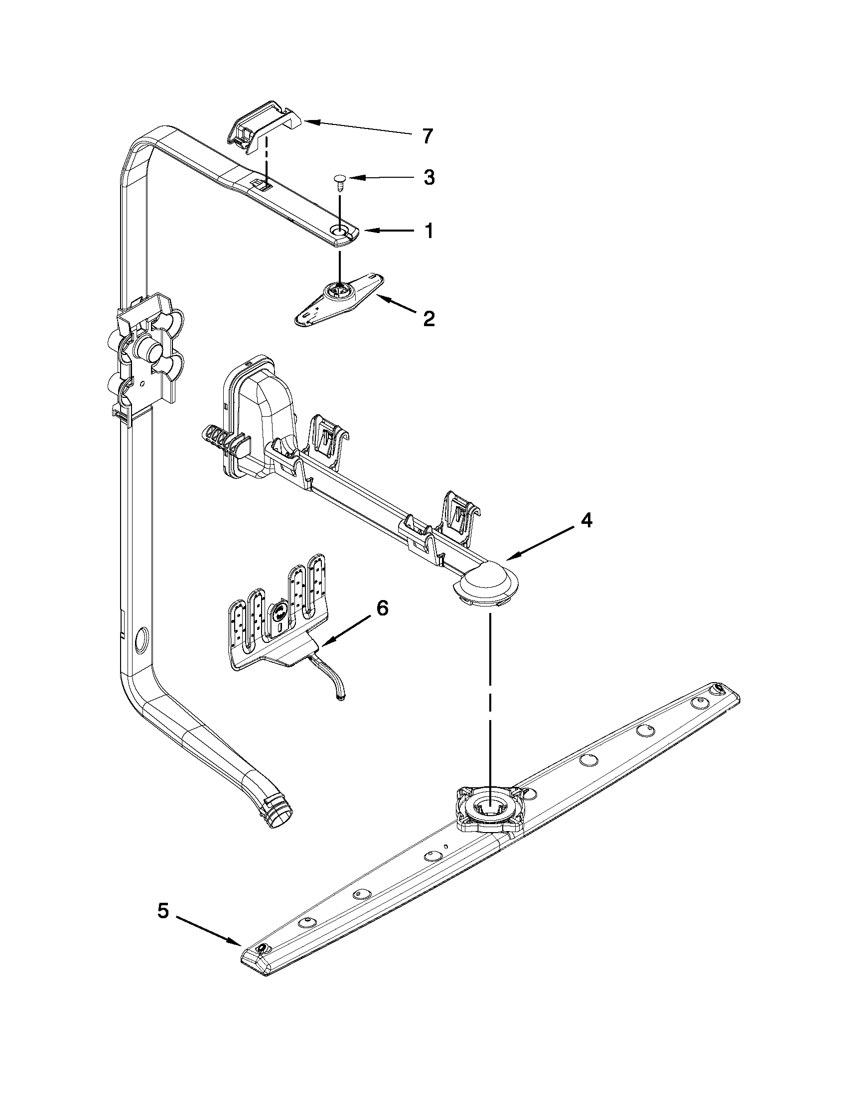 Upper wash and rinse parts