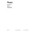 Whirlpool W6RXNGFWQ03 cover sheet diagram