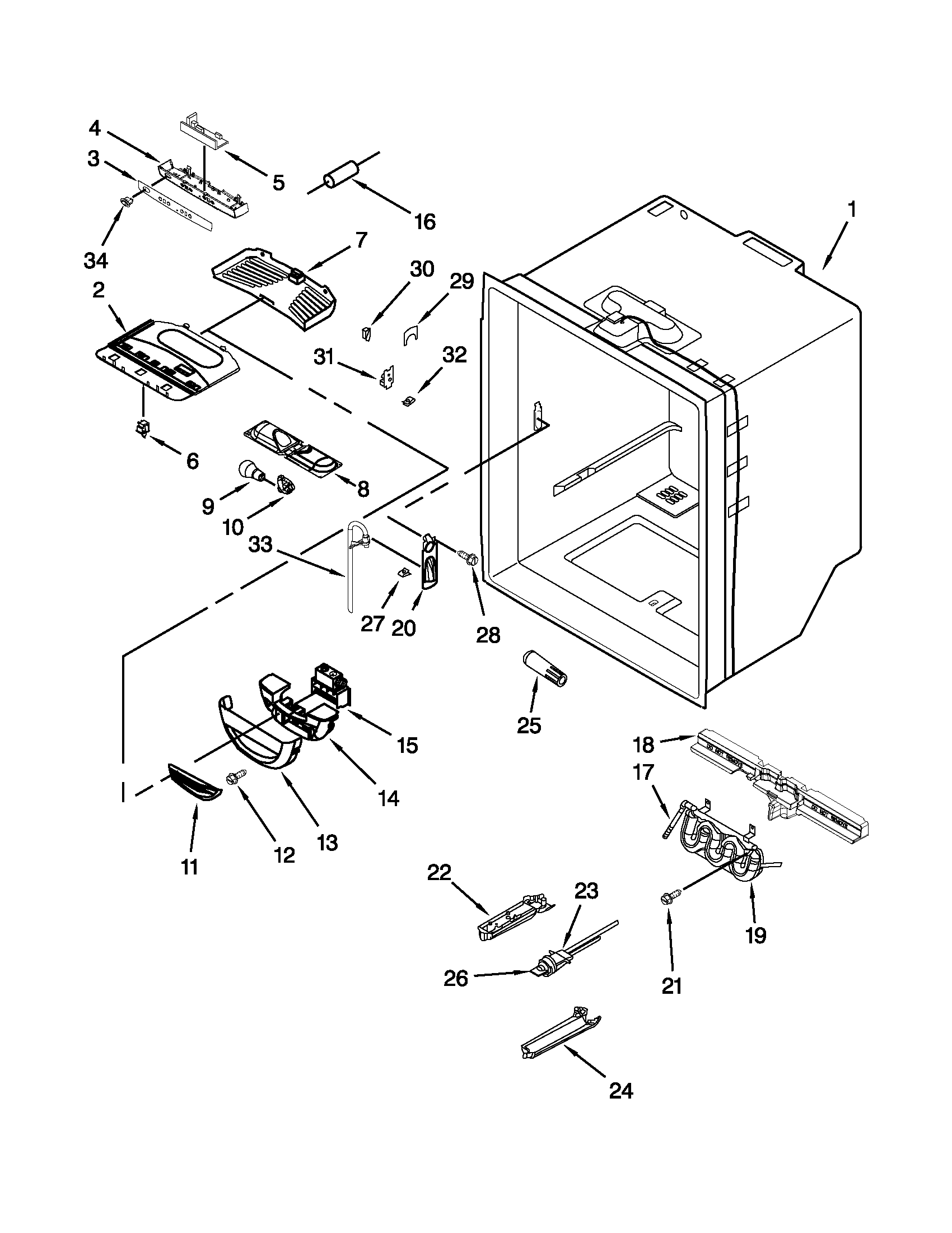 Refrigerator liner parts