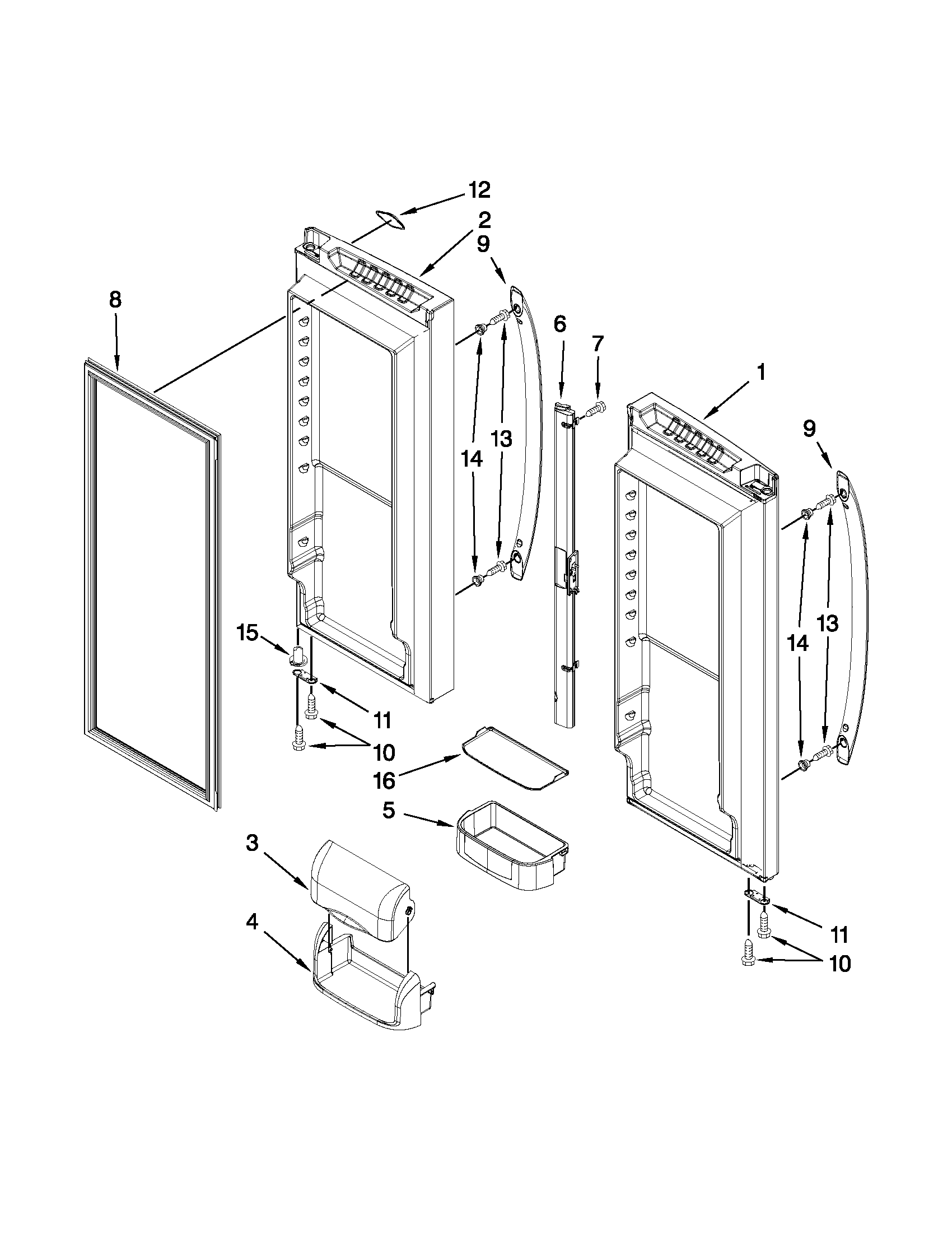 Refrigerator door parts