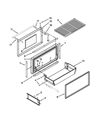 Freezer door and basket parts