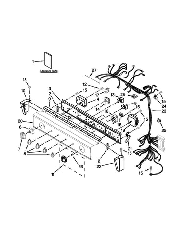 Washer/dryer control panel parts