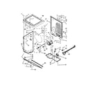 Maytag YMET3800XW1 dryer cabinet and motor parts diagram