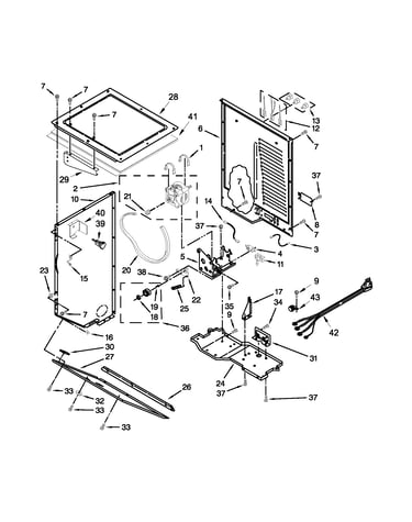 Dryer cabinet and motor parts