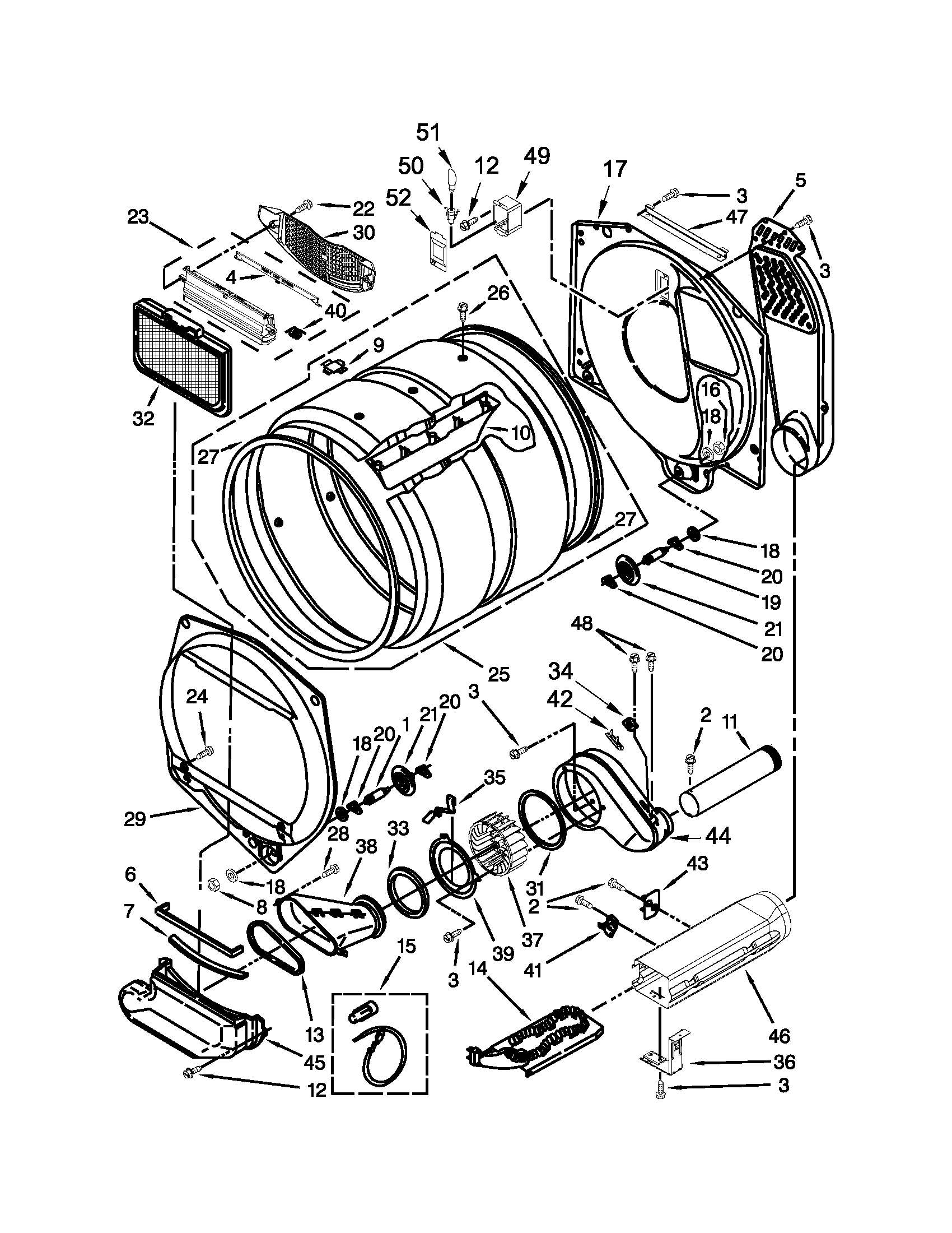 Dryer bulkhead parts