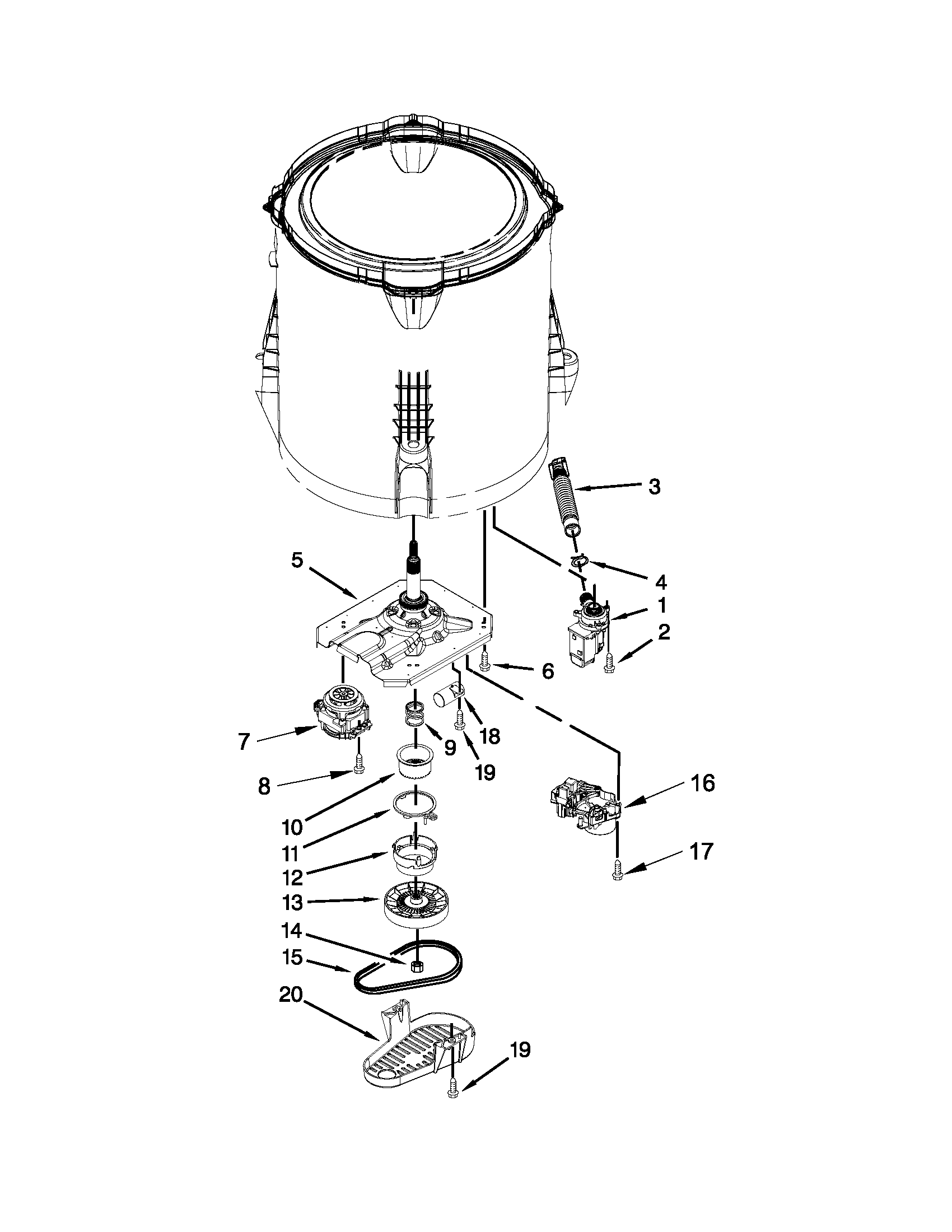 Gearcase, motor and pump parts