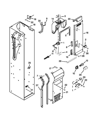 Freezer liner and air flow parts