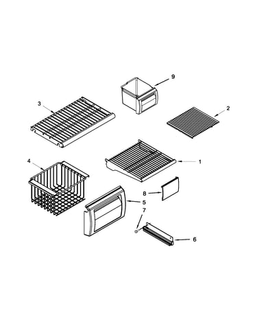 Freezer shelf parts