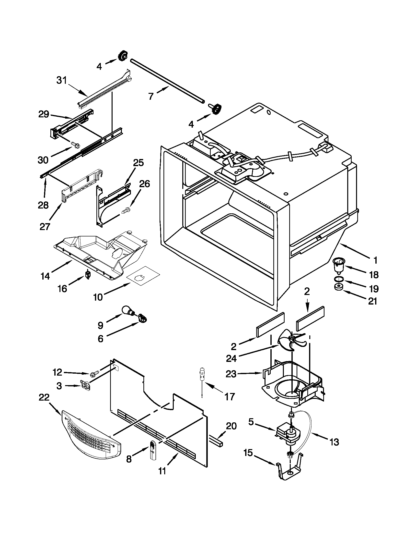 Freezer liner parts