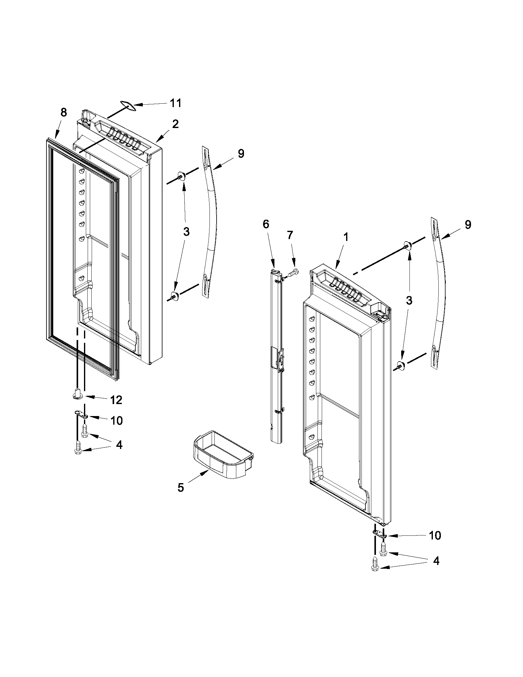 Refrigerator door parts