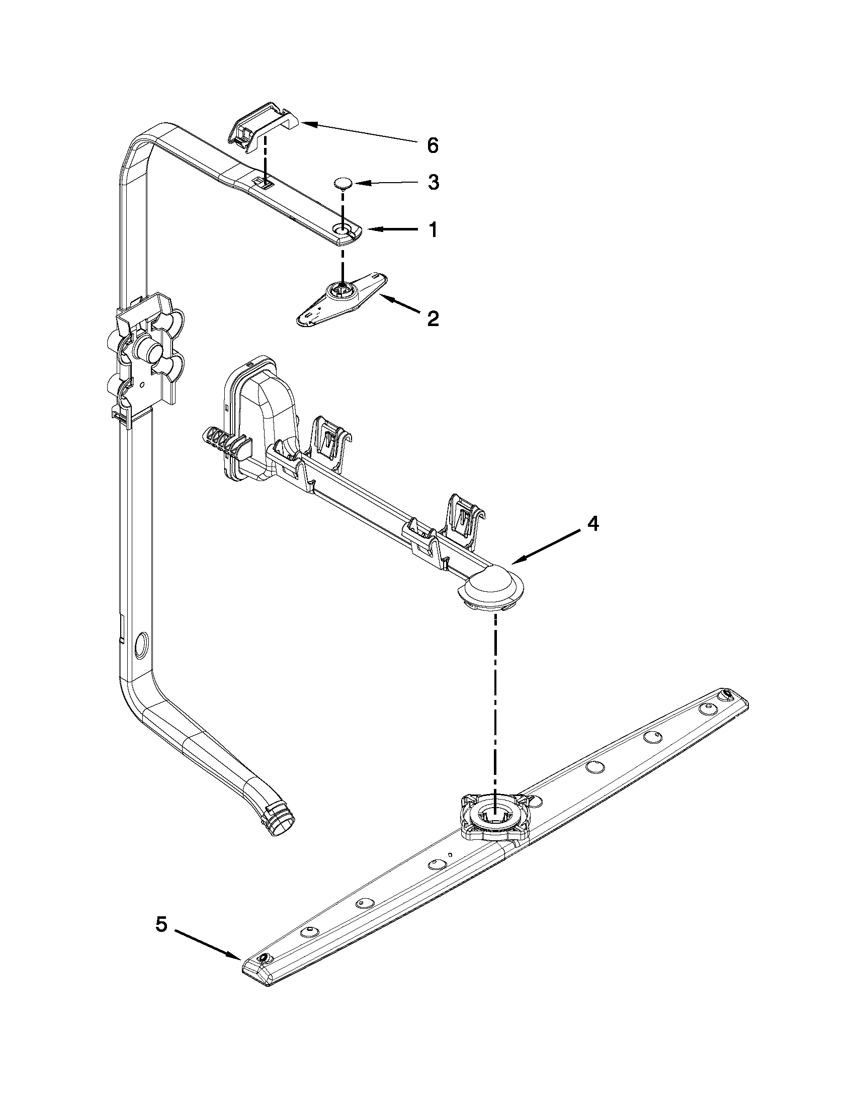 Upper wash and rinse parts