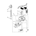 KitchenAid KUDE70FXWH6 pump, washarm and motor parts diagram