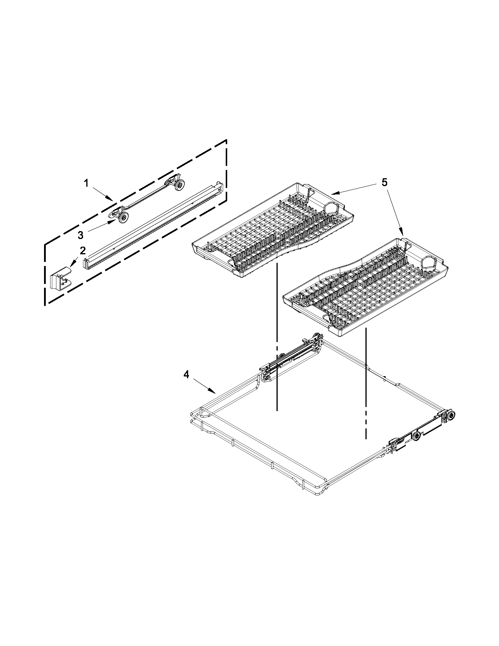 THIRD LEVEL RACK AND TRACK PARTS