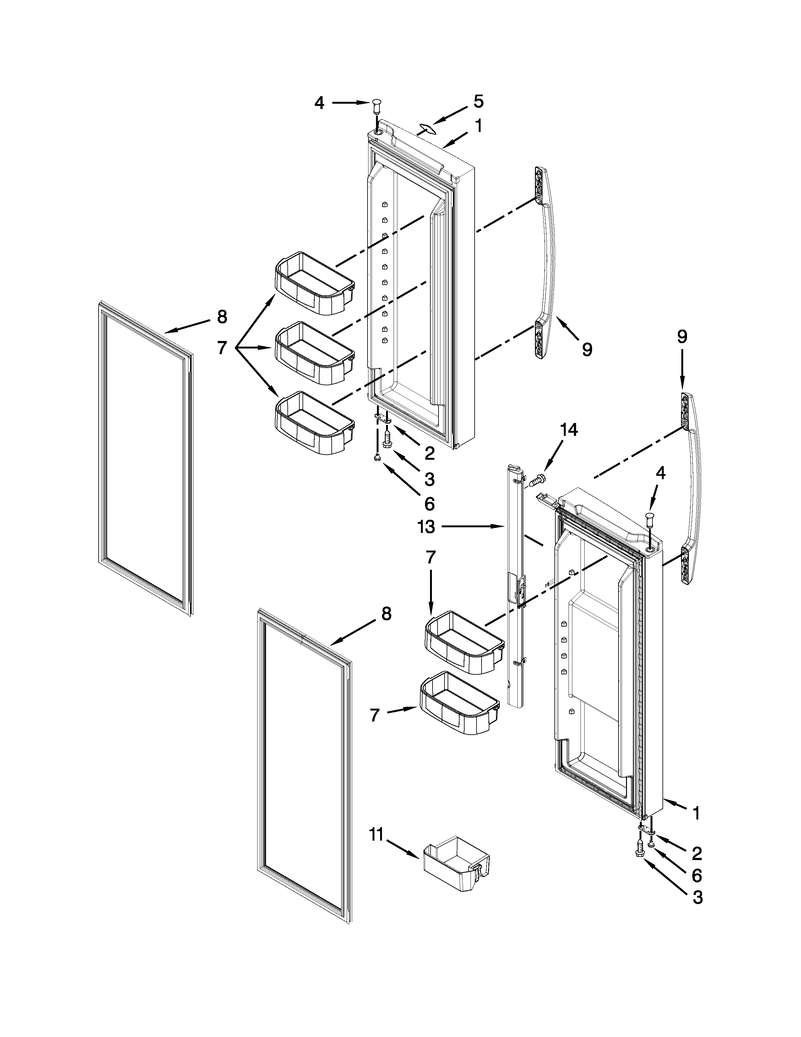 Refrigerator door parts