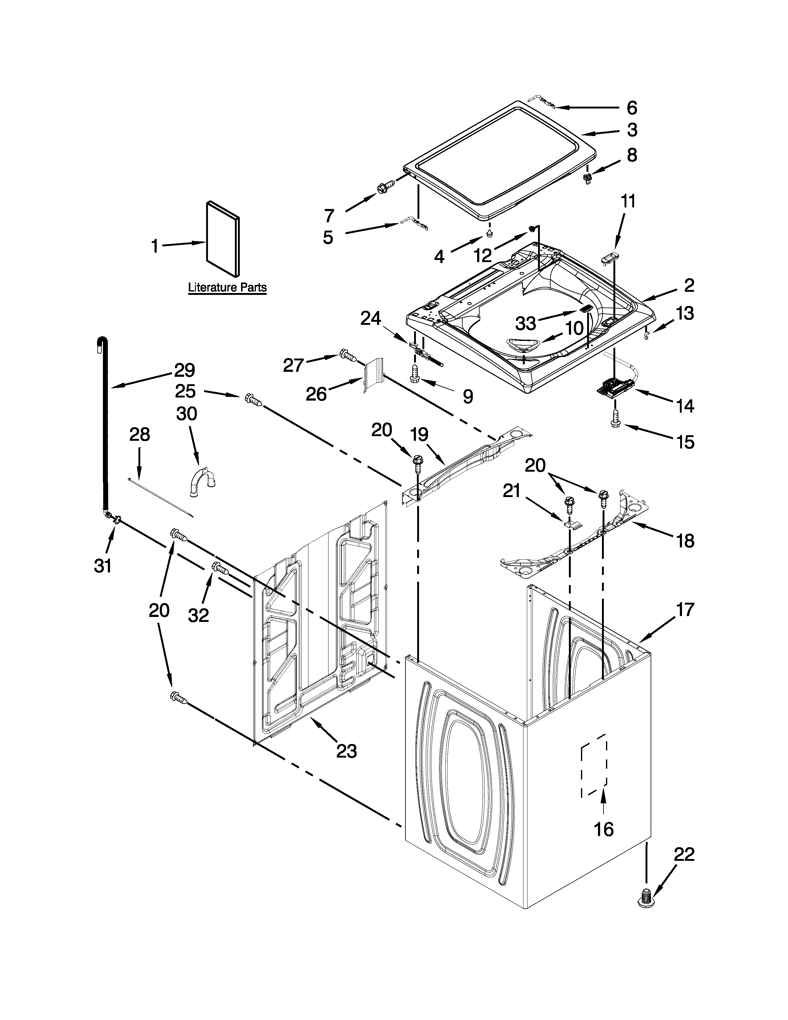 Top and cabinet parts