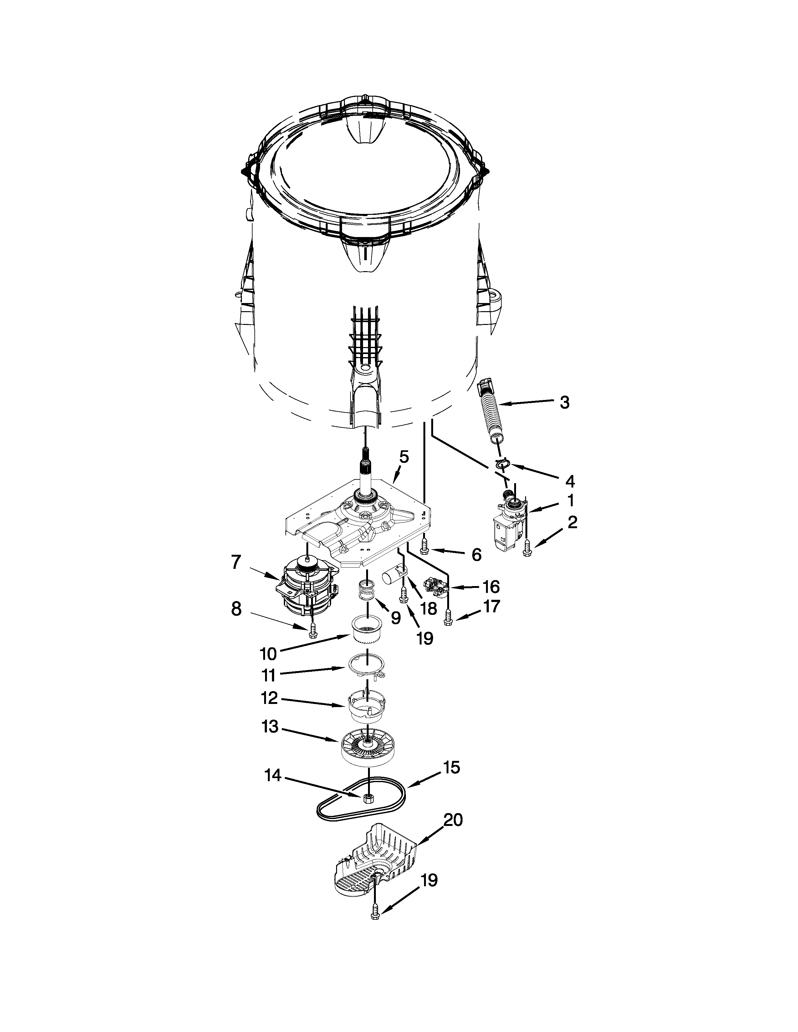 Gearcase, motor and pump parts