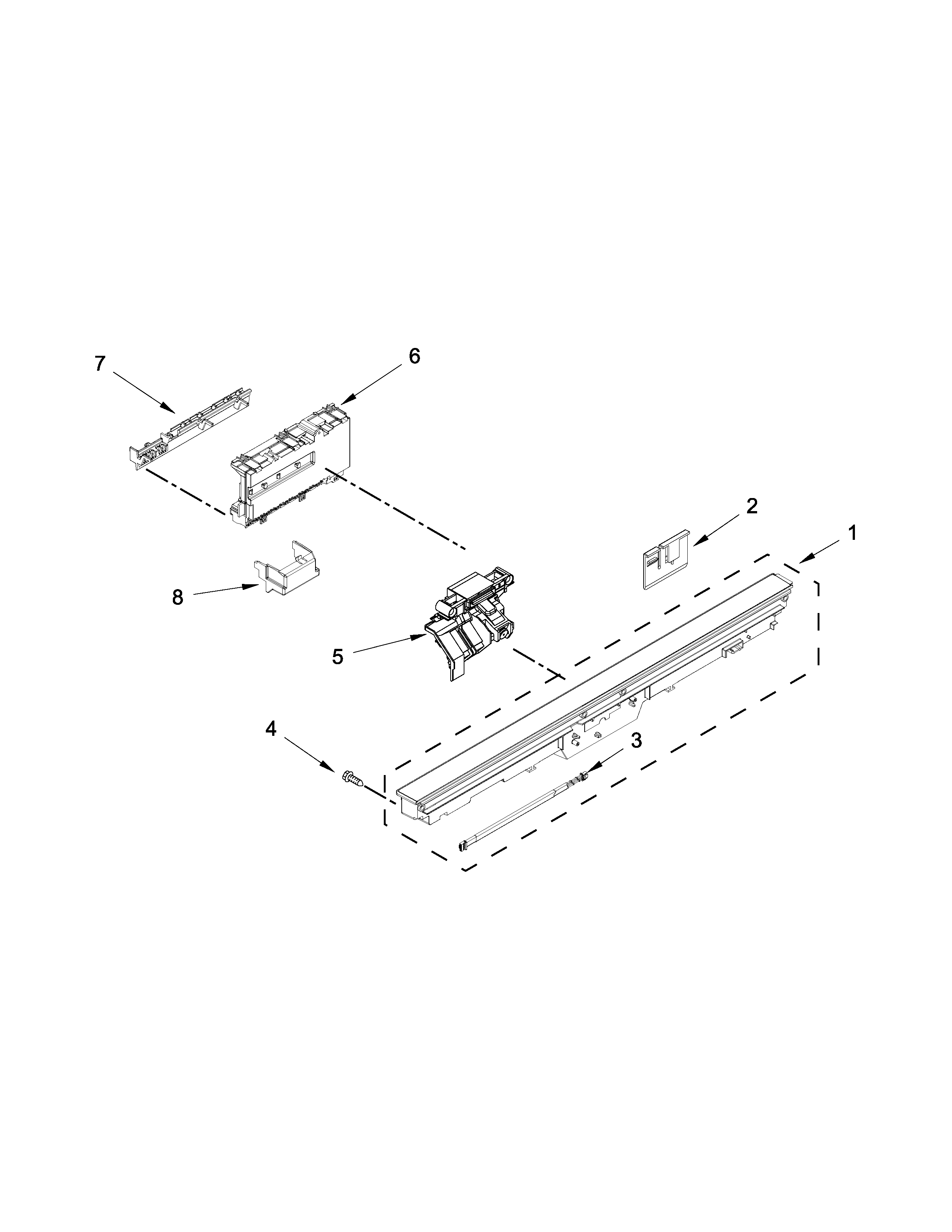 Control panel and latch parts