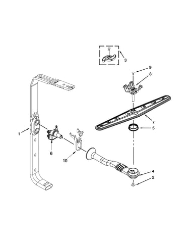 Upper wash and rinse parts
