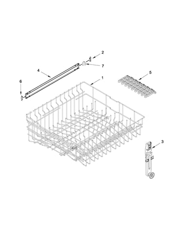 Upper rack and track parts