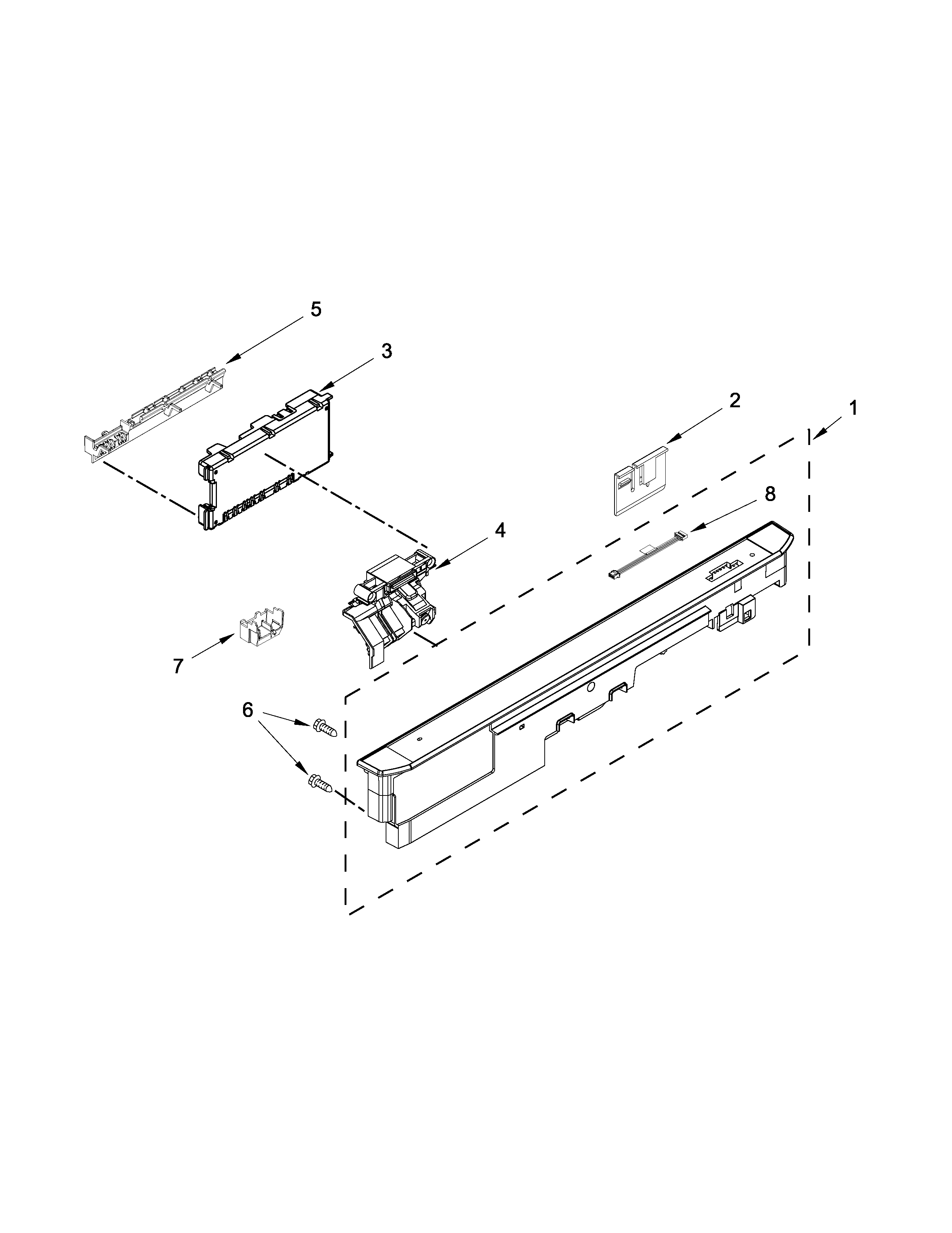 Control panel and latch parts