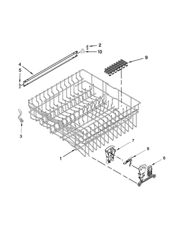 Upper rack and track parts