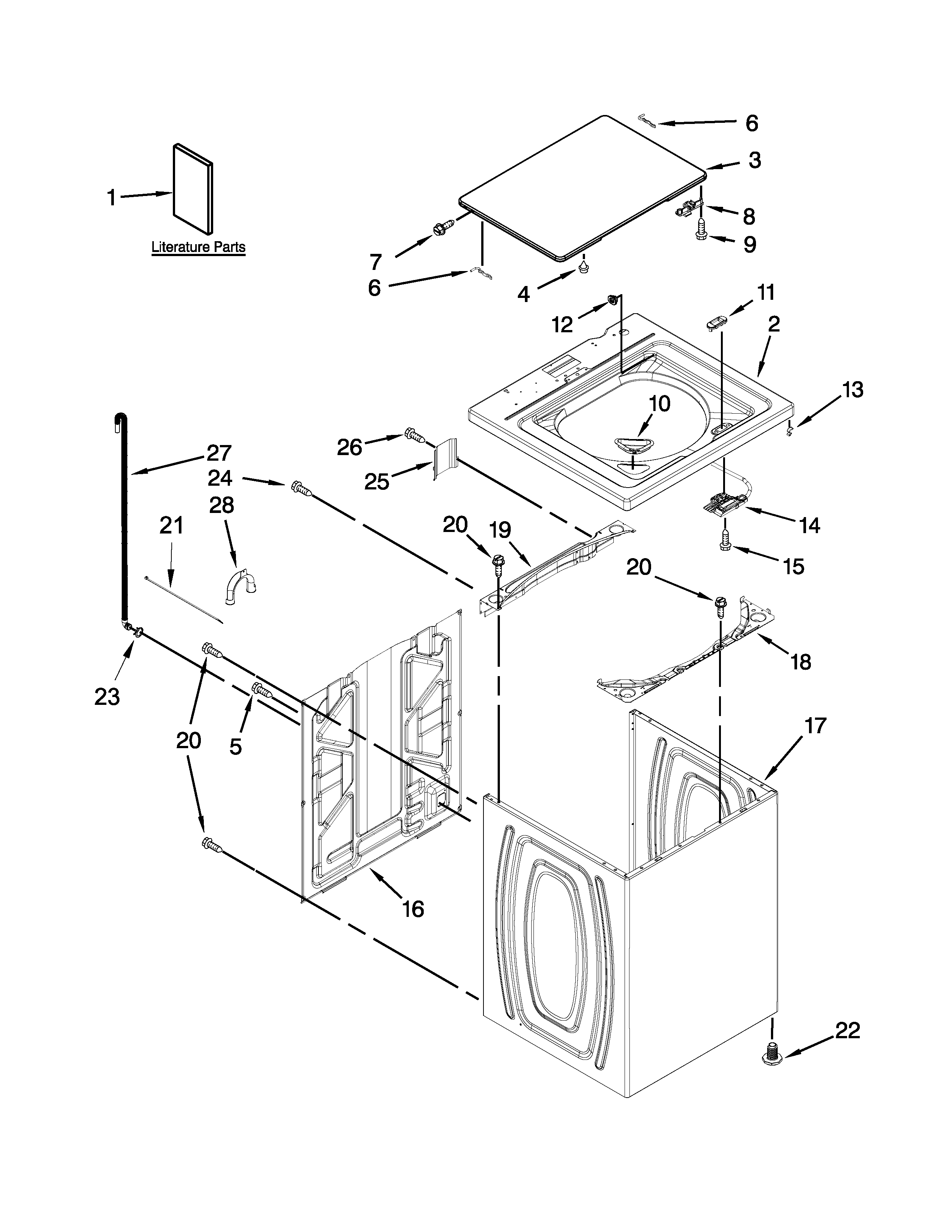 Top and cabinet parts