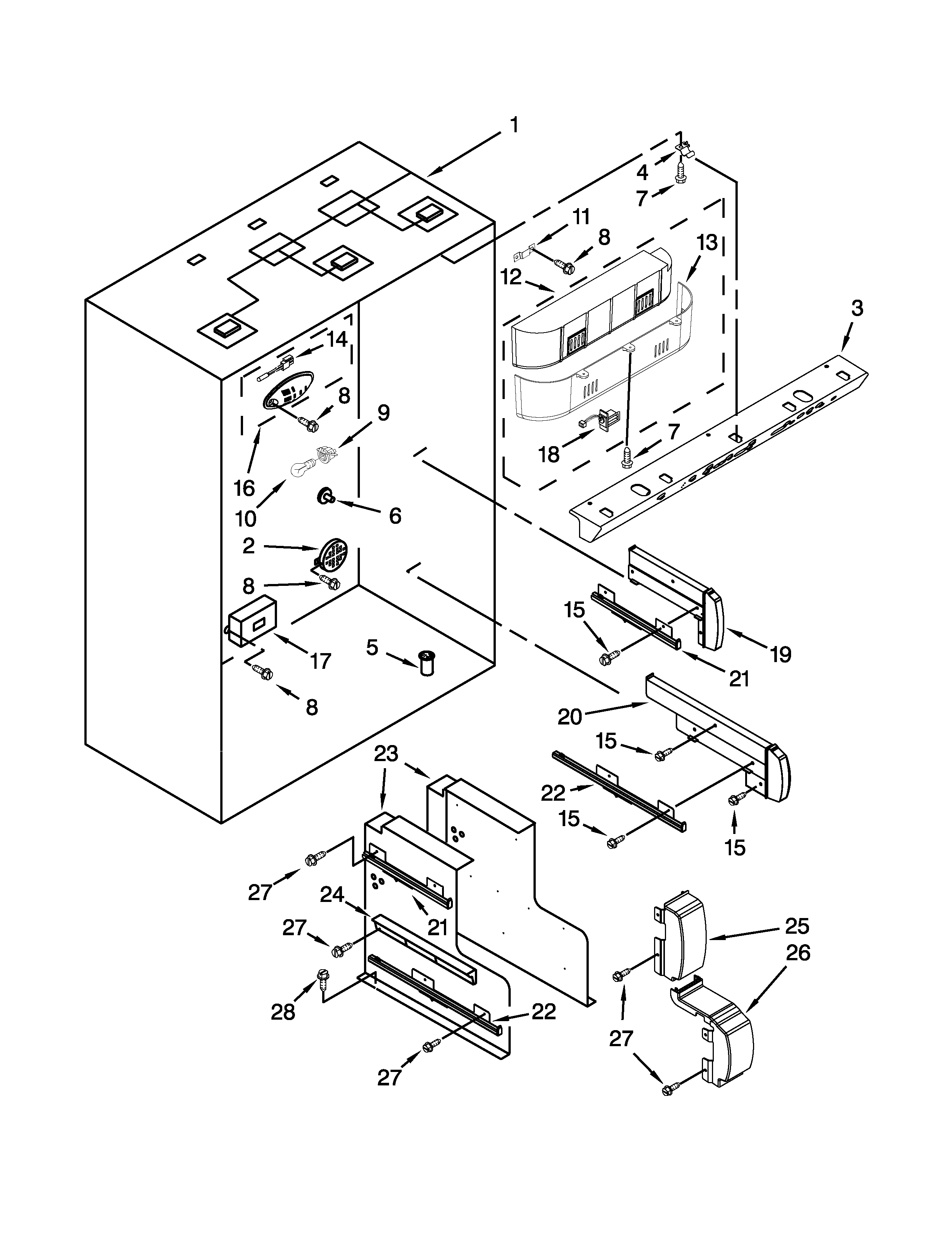 Refrigerator liner parts