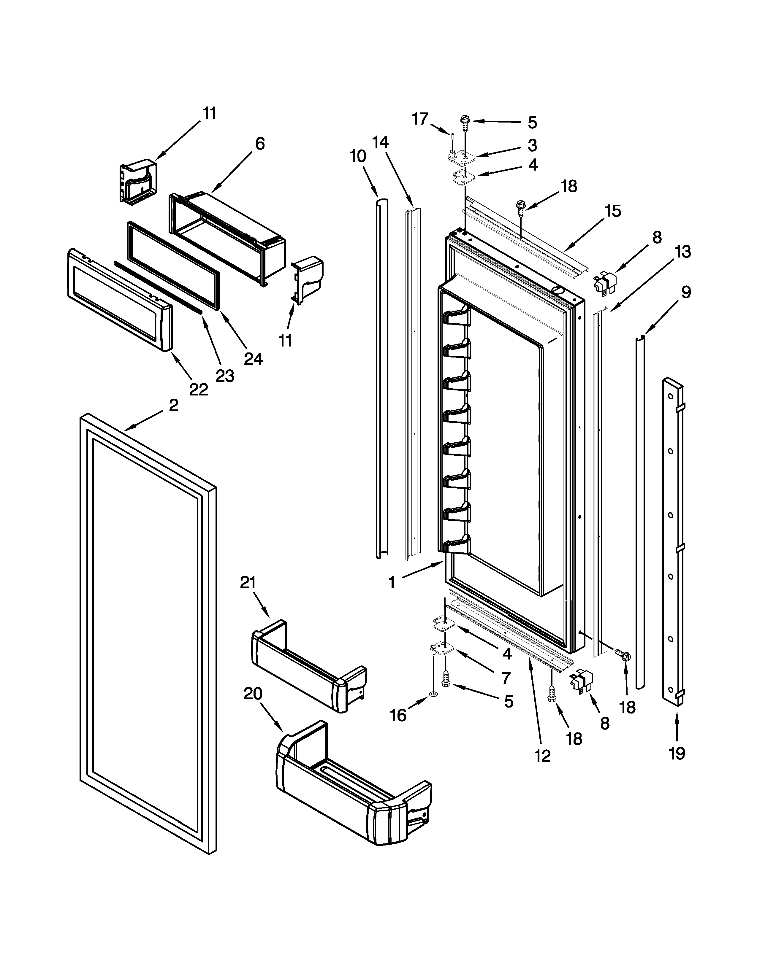 Refrigerator door parts