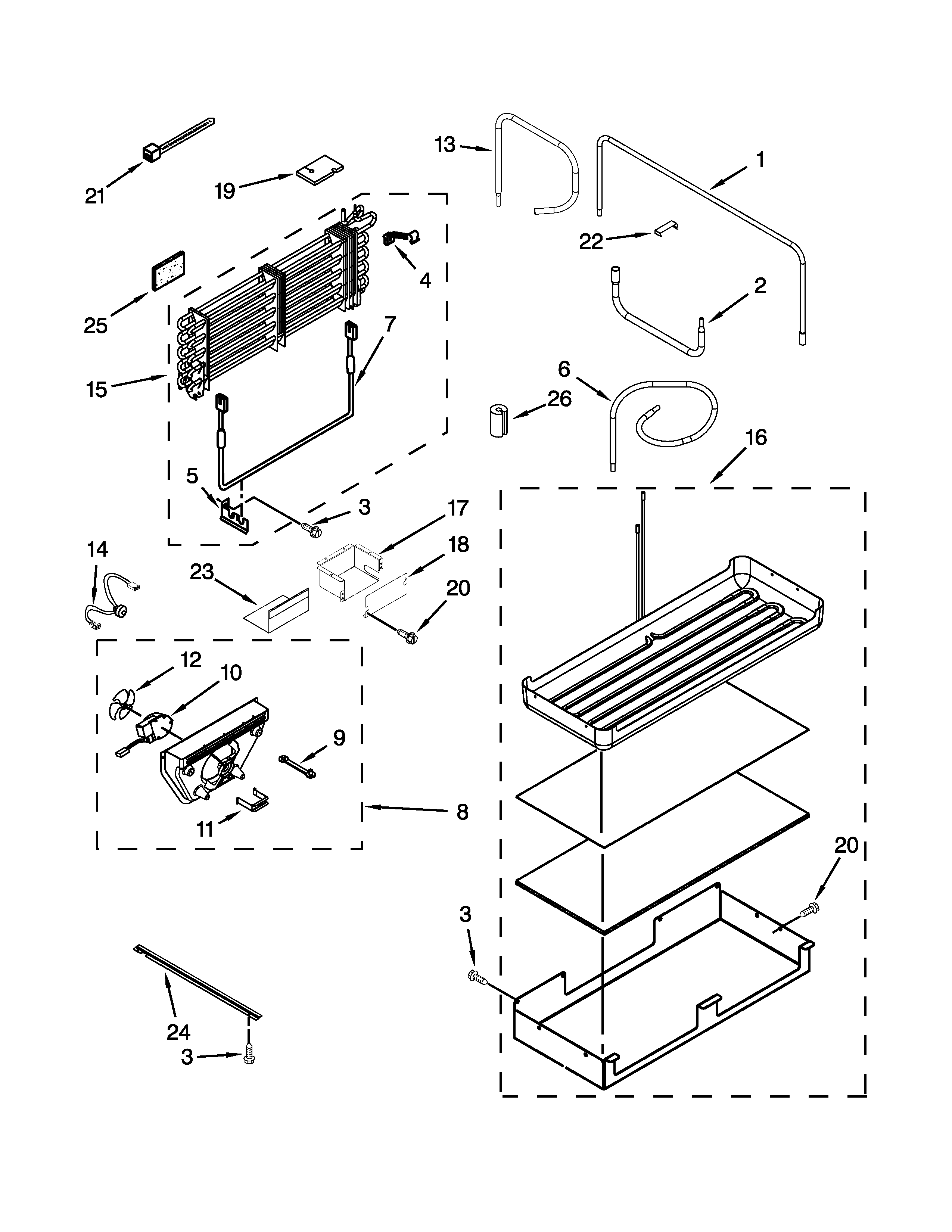 Lower unit and tube parts
