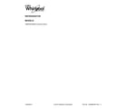 Whirlpool W8RXNGFBD00 cover sheet diagram