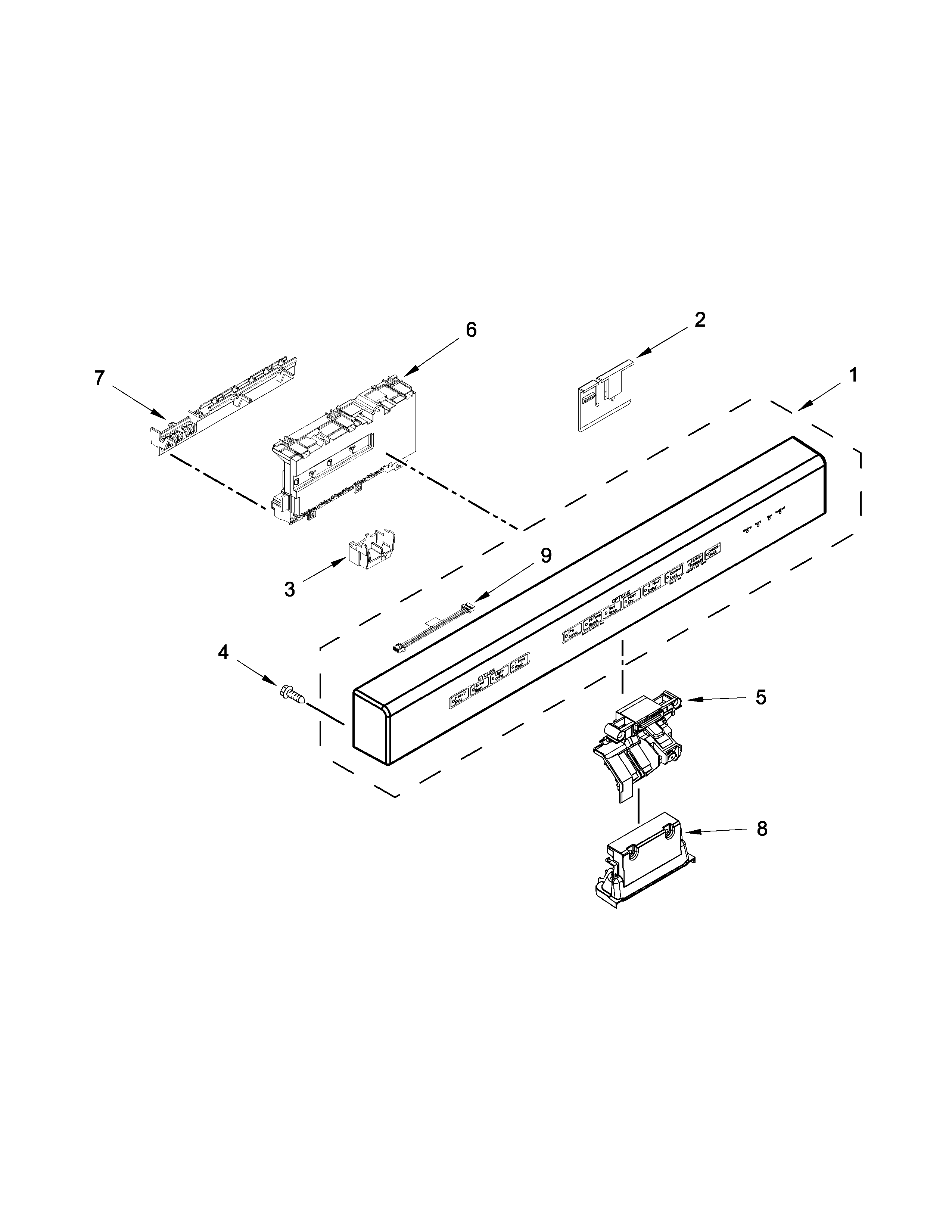 CONTROL PANEL AND LATCH PARTS