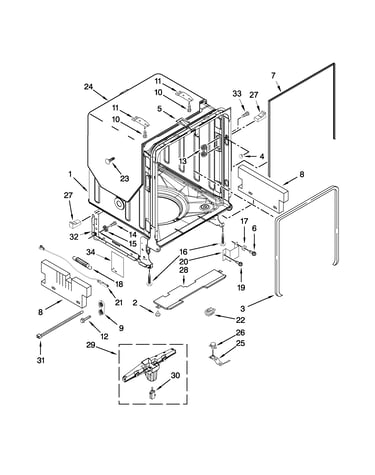 Tub and frame parts