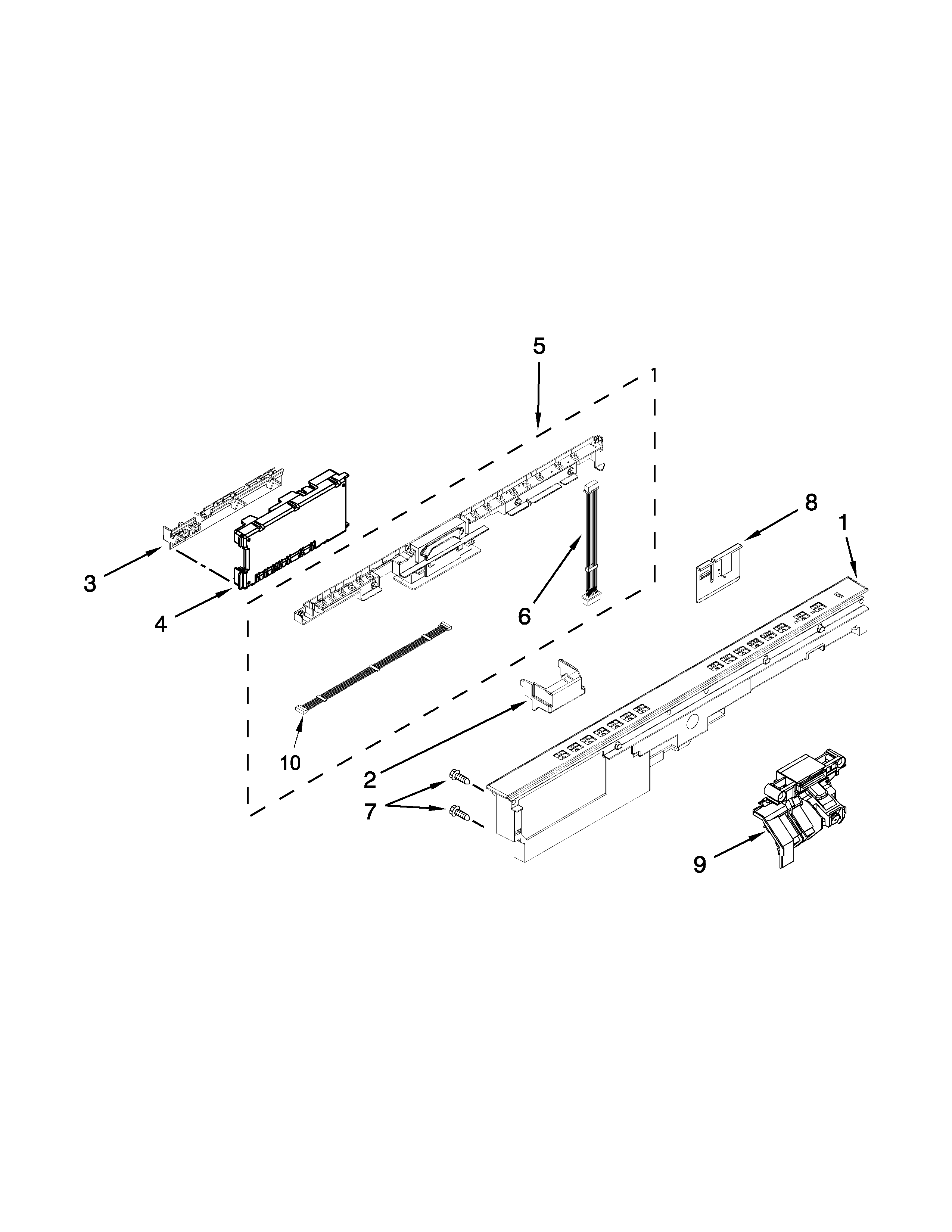 Control panel and latch parts
