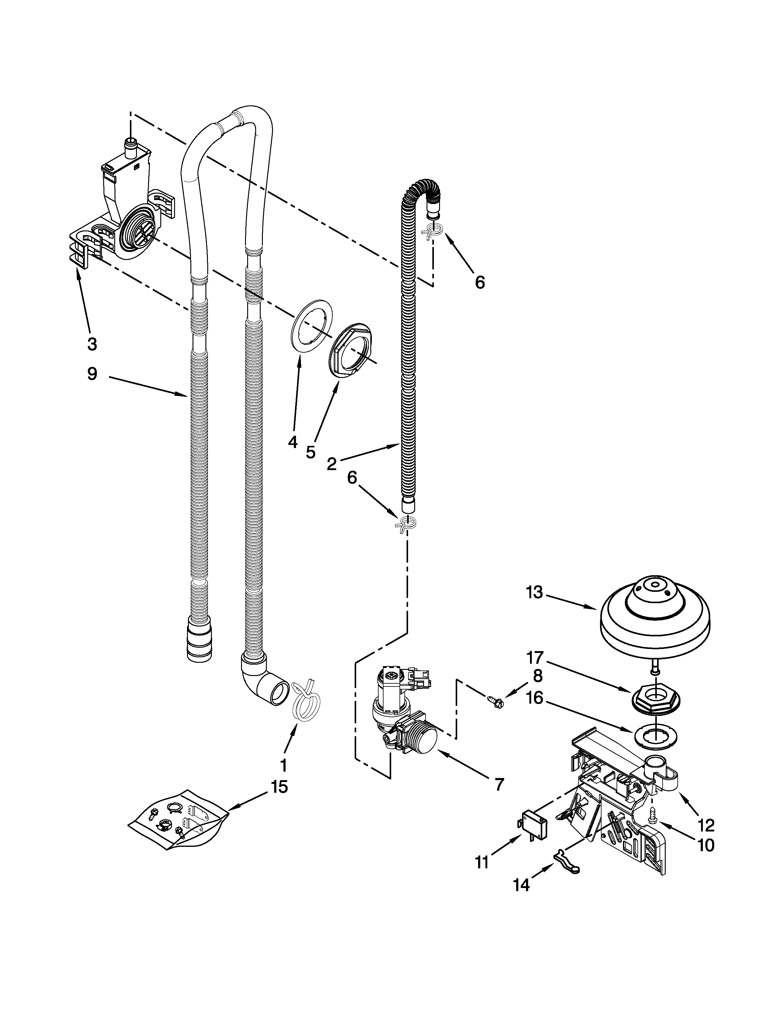 Fill, drain and overfill parts