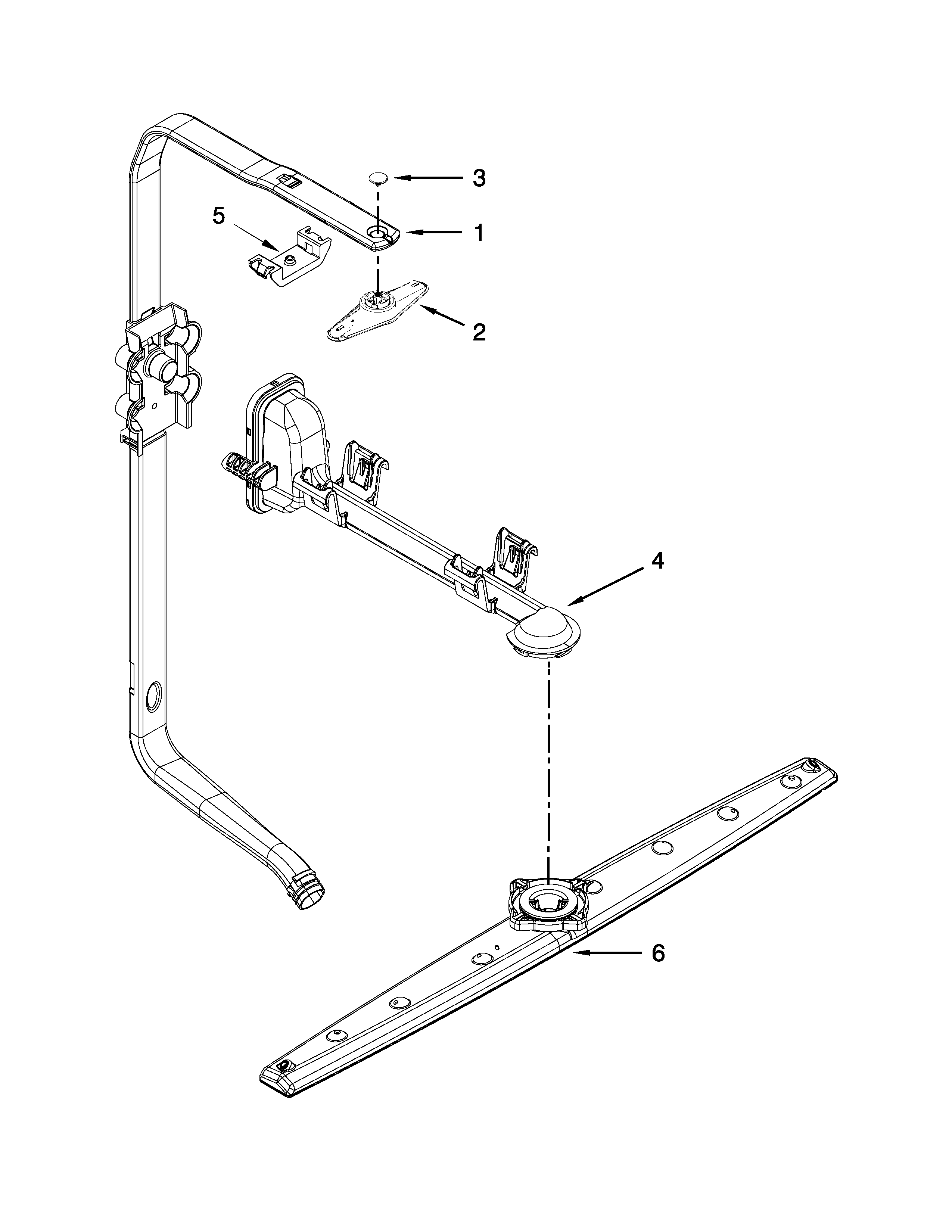Upper wash and rinse parts