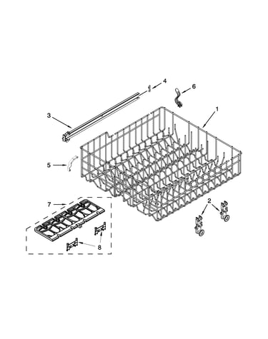 Upper rack and track parts