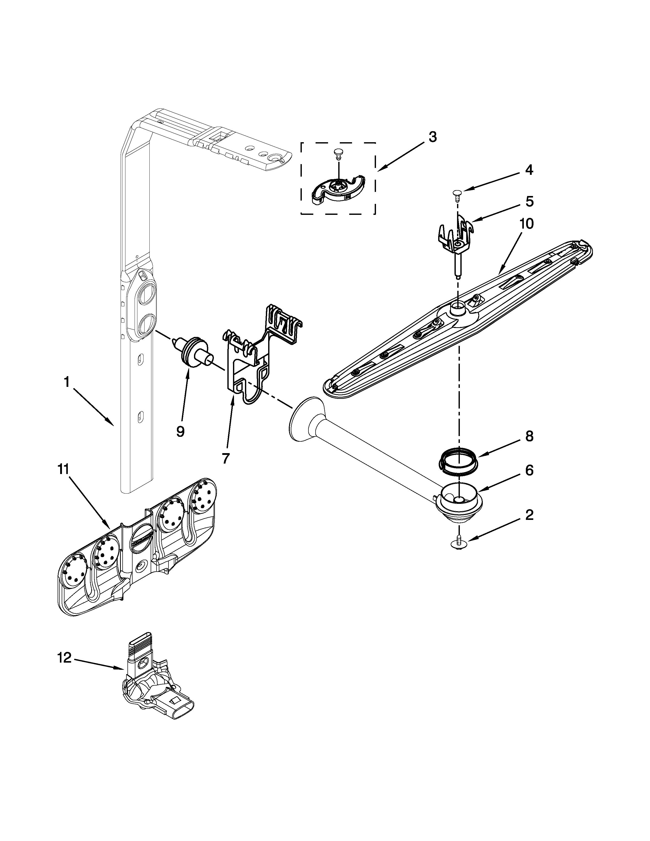 UPPER WASH AND RINSE PARTS