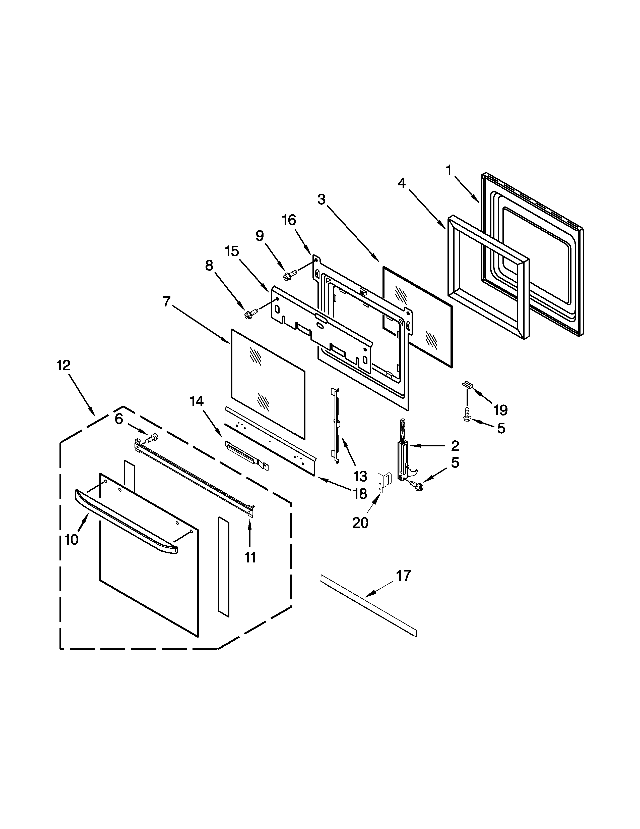 Oven door parts