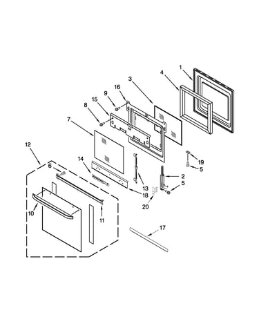 Oven door parts