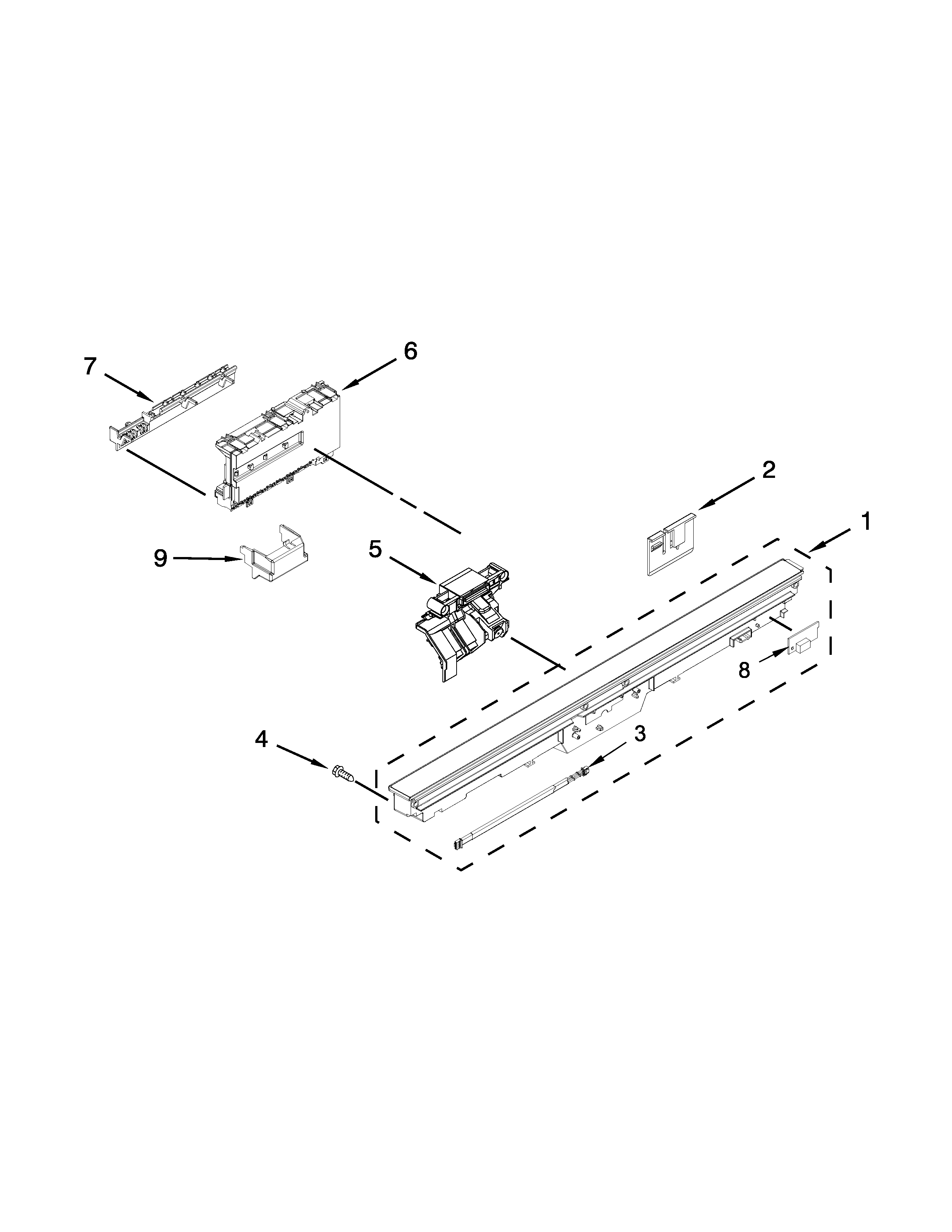 Control panel and latch parts