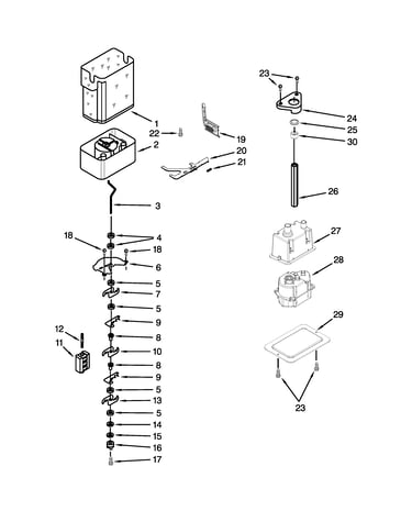 Motor and ice container parts