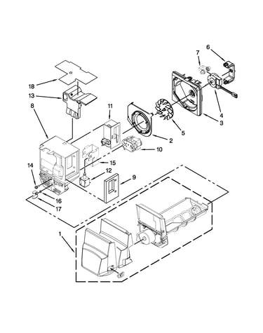 Motor and ice container parts