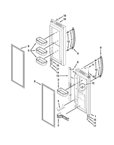 Refrigerator door parts