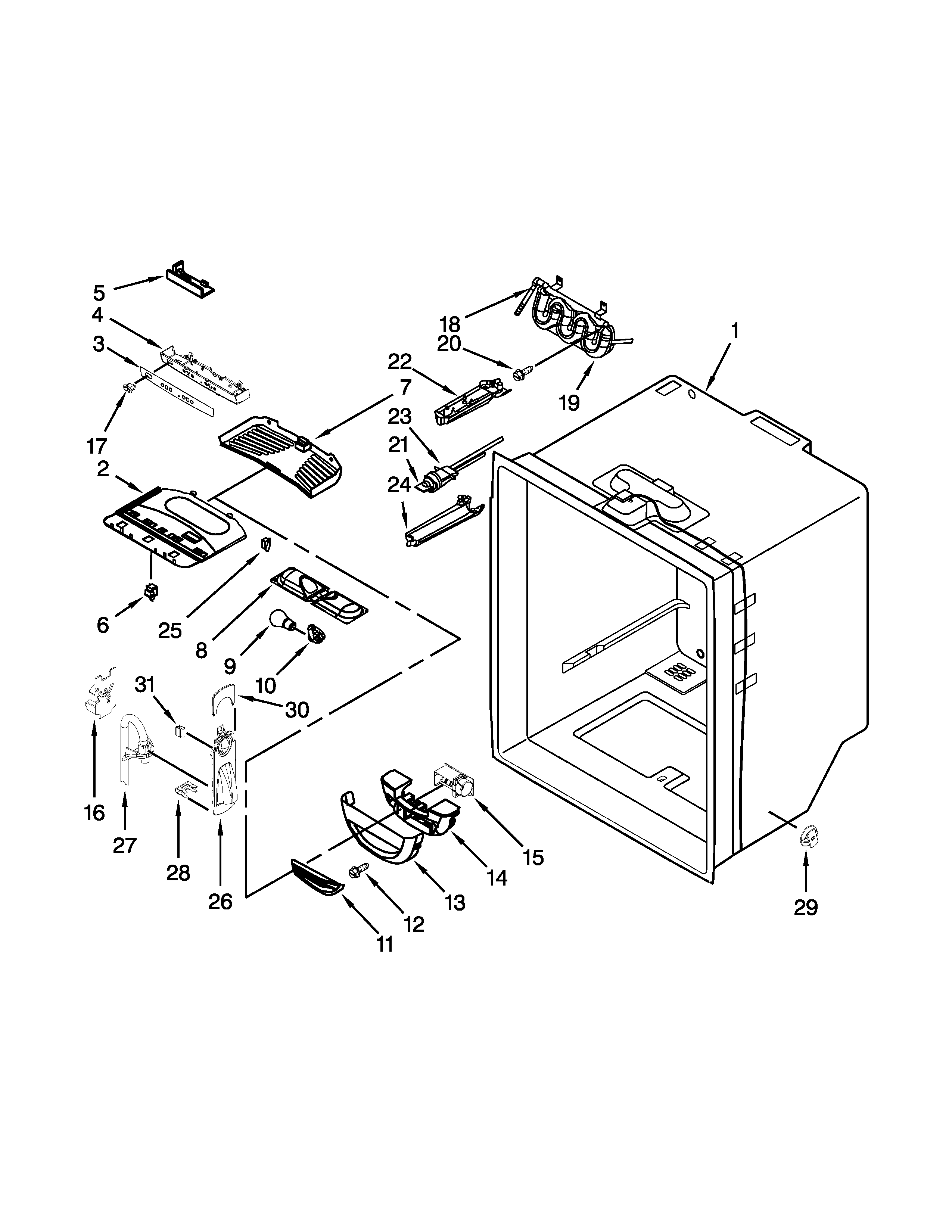 REFRIGERATOR LINER PARTS