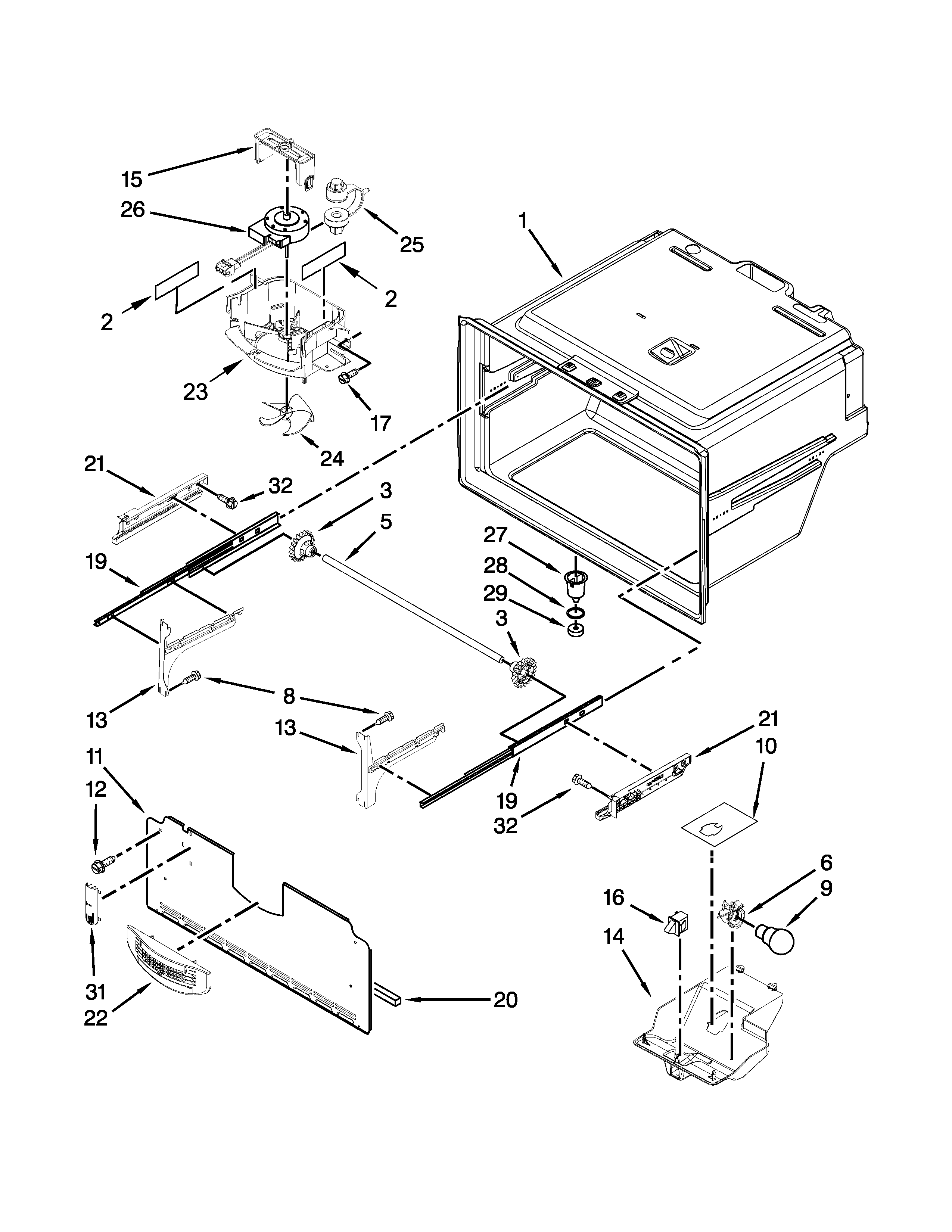 Freezer liner parts