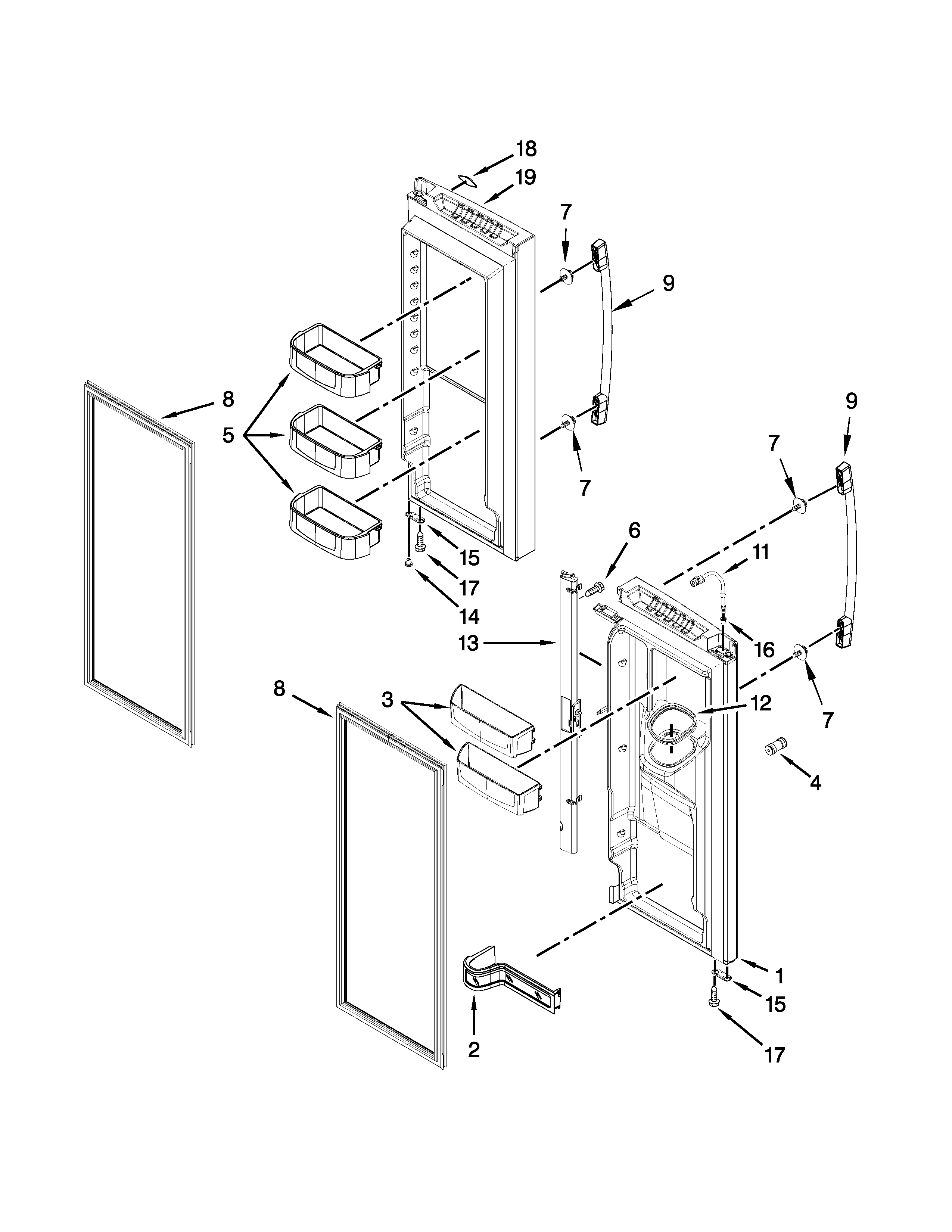 Refrigerator door parts