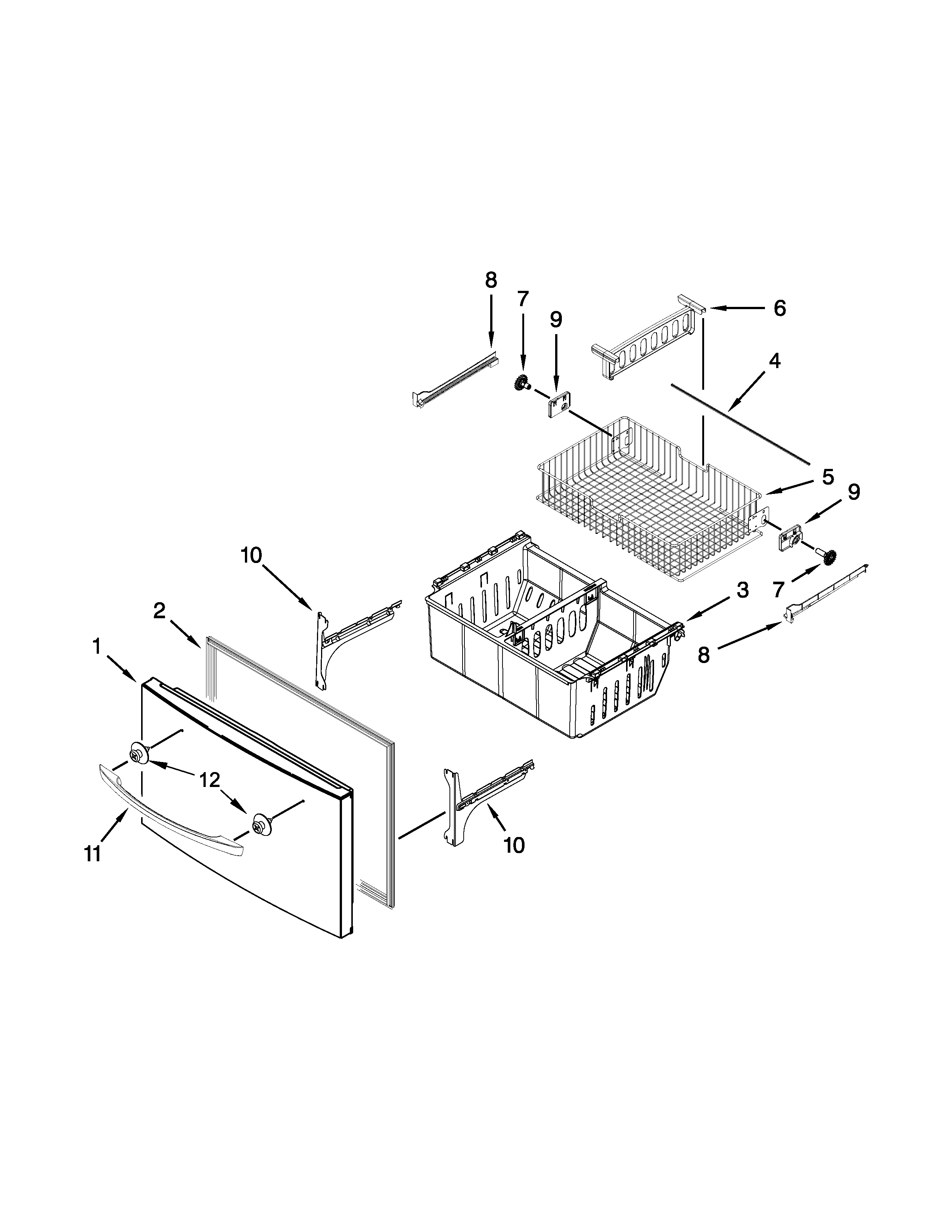 Freezer door parts