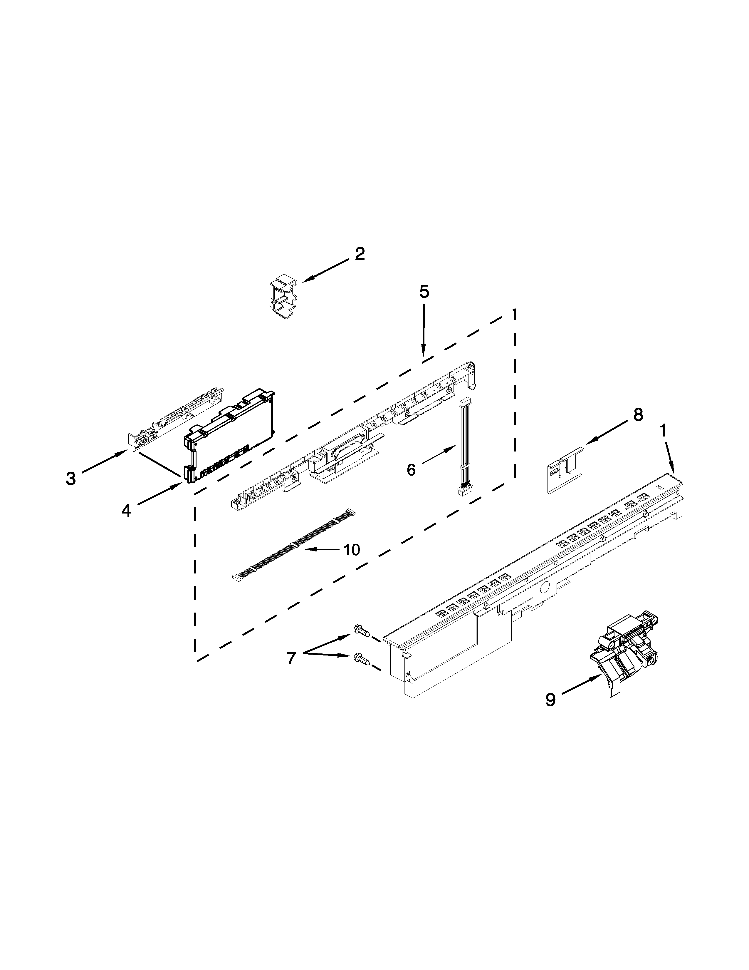 Control panel and latch parts