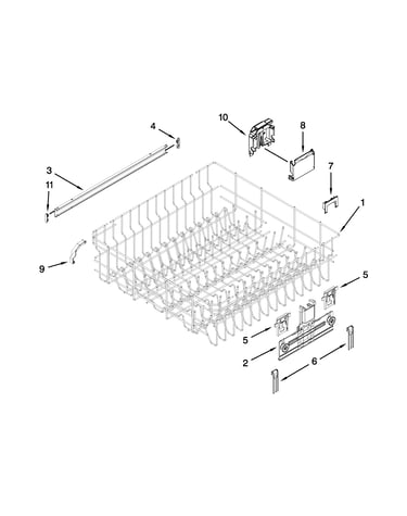 Upper rack and track parts